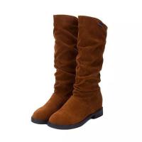 Ots de tacón informal de media varilla para mujer, punta redonda, terciopelo mate, otoño e invierno, nuevo - details 6