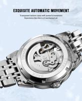 Reloj de Negocios para Hombres de Alta Calidad Forsining 468A Correa de Acero Inoxidable Luminoso - details 7