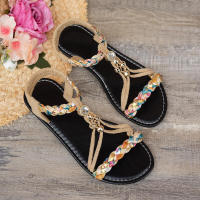 Sandalias versátiles informales de estilo bohemio redondas planas nuevas de verano para mujer - details 4