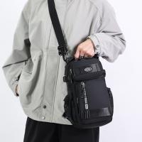 Bolso de hombro a la moda para hombre, bolso de pecho multifunción de gran capacidad, bolso de mensajes deportivo, bolso cruzado de tela de Color sólido para hombre - details 9