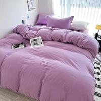 Juego de cama de algodón liso con sábanas, funda nórdica, funda de almohada, sábana individual para pareja, tamaño King y Queen - details 10