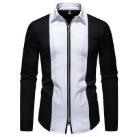 Camisas de manga larga con cierre para hombre, camisas informales para hombre, diseño de documentos, blanco y negro, escritorio de negocios y trabajo, moda de primavera - details 12