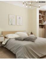 Papel tapiz blanco autoadhesivo de barro diatós, tela no tejida gruesa, pegatina de pared tridimensional 3D para dormitorio - details 8