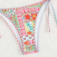 Conjunto de Bikini con estampado Floral para mujer, traje de baño con hebilla de corte alto en la espalda, 2 piezas - details 5
