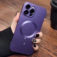 Funda de carga inalámbrica Magsafe mate de lujo magnética para iPhone 16e 15 14 13 11 12 Pro Max Plus cubierta suave de protección de lente de vidrio - details 4