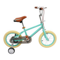 Bicicleta Verde para niños de 14 pulgadas, adecuada para niños y niñas, con ruedas de entrenamiento de colores - details 7