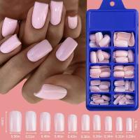 Set completo de decoración artificial acrílica para uñas de mujer, cuadrado blanco, 100 UDS, 10 tamaños para presionar en las uñas - details 6