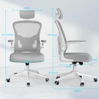 Silla de Escritorio Ergonómica con Reposacabezas Ajustable y Soporte Lumbar, Respaldo de Malla Transpirable, Reposabrazos Abatibles de 90 ° , Silla Giratoria de 360 ° - details 71