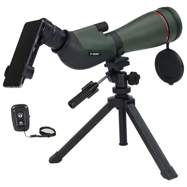 SVBONY Telescopio SA412 HD FMC con trípode y soporte para teléfono móvil, obturador Bluetooth - 1