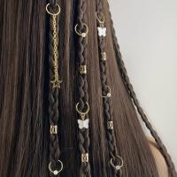 28 Uds. Anillo para el pelo con forma de mariposa, candados para rastas, Clips de Metal para puños, cuentas para rastas, trenzas sucias doradas y plateadas, tubos para trenzas de pelo - details 4