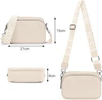 Bolsos cruzados para Mujer: bolsos de mano y bandoleras de cuero con Correa Ancha ajustable, Bolso Cruzado para Cámara para Mujeres, Niños, Viajes, - details 0