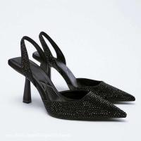 Sandalias de Tacón Dorado para Mujer 2024 Punta Afilada con Cristal Stiletto Africano para Fiesta - details 6