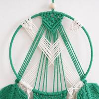 Atrapasueños Bohemio Tejido a Mano Cuerda de Algodón Verde con Flecos Hojas - details 4