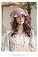 Negro Primavera Verano coreano playa paja wer ocio protección solar pescador sombrero de cubo para mujeres gorras de Panamá - details 6