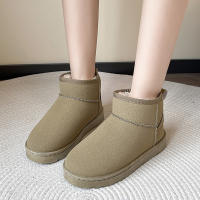 Botas de nieve de ante de vaca para mujer, botines cálidos con felpa gruesa, para clima frío, novedad de invierno, 2023 - details 19