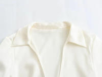 TRAFZA-camisa de satén con lazo adornado para mujer, blusa de seda con textura, informal, ajustada, de manga larga, con cuello vuelto, 2024 - details 16