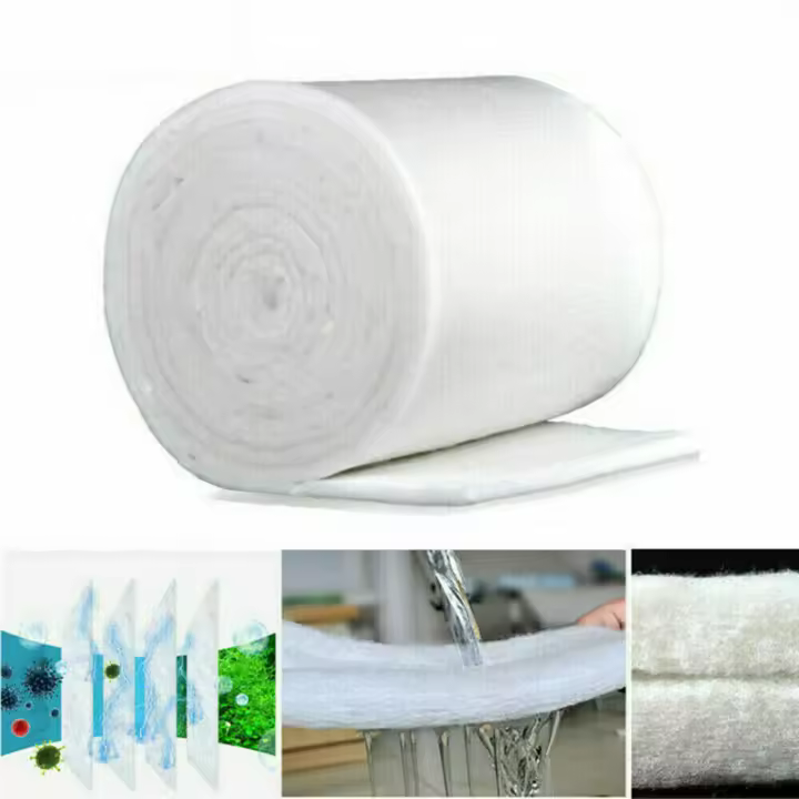 Almohadilla de lana para filtro de acuario, Material de filtro fino grueso, filtración mecánica, poliéster blanco - 1
