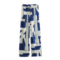Conjunto de pantalón recto de pierna ancha informal y camisa estampada con textura de seda para mujer, nueva moda primavera 2025 - details 5