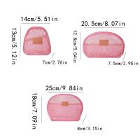 Bolsa de maquillaje de malla semicircular con cremallera, bolsa de cosméticos transparente ligera, bolsa de lápiz labial, bolsa de almacenamiento, bolsa de aseo para acampar - details 1