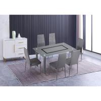 6 Sillas de Comedor AXISS, Sillas Tapizadas en Color Gris, Patas Metálicas, 98x41x52 - details 2
