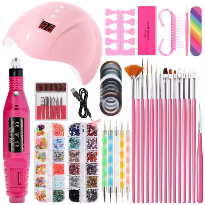 Kit de Manicura de Herramientas Eléctricas Secador de Uñas con LED UV y Kit de Esmalte de Gel para Uñas Secado Rápido Belleza - 1