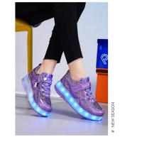 Zapatos de patín de 2 ruedas para mujer, zapatos de tendencia para niña con LED retráctil, zapatillas informales de doble propósito con ruedas - details 12