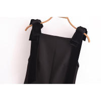 - Otoño nuevo vestido de fiesta corto elegante de moda femenina informal sin mangas con lazo para mujer - details 3