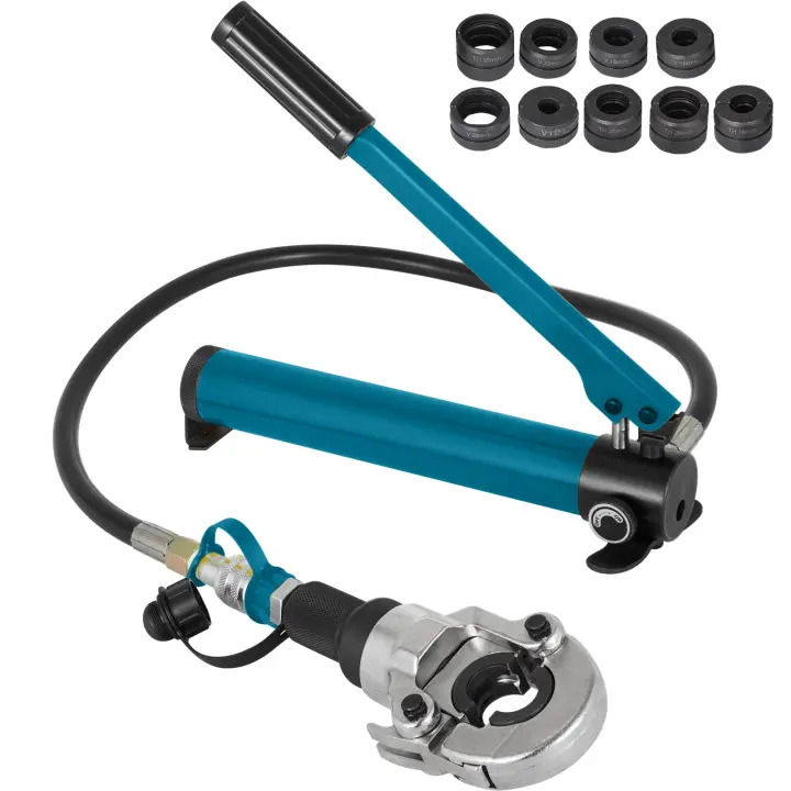 SucceBuy Herramienta de engarzado hidráulico 6T V12-28mm Alicates de prensa TH16-32mm, alicates de engarzado de tubería en forma de V/TH, 360 °   Herramienta de prensado manual de PE-X con cabezal giratorio para tubos compuestos PEX PE-X PB, amarillo - 1