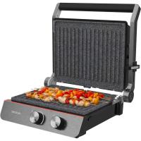 Parrilla Eléctrica de Piedra Revestida Placas Extraíbles y Reversibles, Apertura de 180ª, Superficie Amplia 2200 W, Acero Inoxidable - details 8