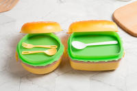Fiambrera hamburgas, Tupper para niños, colegio, con 3 Compartimentos y Cubiertos,Apta para Microondas - details 10