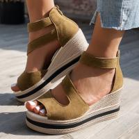Sandalias de cuña de verano para mujer, zapatos de moda Cómodo tacón alto ligero - details 3