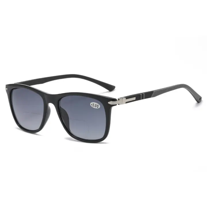 Gafas de sol de lectura bifocales con bisagras de resorte Retro redondas, cómodas, protección UV + 0,75 a + 4 - 1