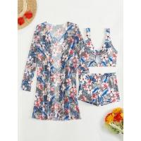 Conjunto de bikini push-up para mujer, traje de baño de 3 piezas con estampado de moda, cintura alta, 2025 - details 7
