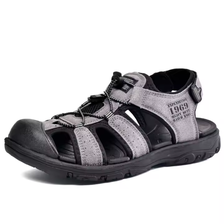 Sandalias de cuero de verano para hombre, zapatos de playa transpirables, cómodas sandalias suaves para caminar y senderismo, sandalias atléticas antideslizantes para exteriores - 1