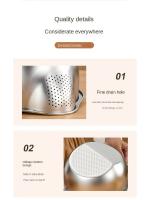Colador de Arroz de Acero Inoxidable 304 Herramienta de Cocina para Lavado de Frutas y Verduras - details 1