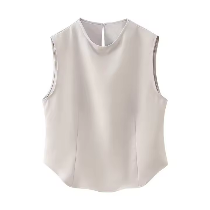 BUNO-Vestido Midi elegante con bolsillos lisos para mujer, vestido elegante sin mangas con cuello redondo, vestidos ajustados con abertura para ir al trabajo, batas acampanadas lisas 2025 - 1
