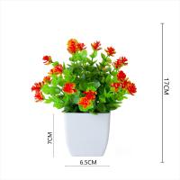 Nuevas flores artificiales de plástico en maceta, simulación blanca de plantas artificiales de loto, bonsái de flores falsas para decoración de interiores - details 0