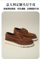 Nuevos zapatos de hombre de cuero genuino, zapatos de cuero de vaca puro de alta gama, casual, gamuza de cuero mate. - details 1
