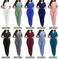 Uniformes médicos multicolores, conjunto de batas quirúrgicas para enfermeras de hospital, accesorios para enfermeras unisex, ropa de trabajo para salón de belleza y clínica dental. - details 0