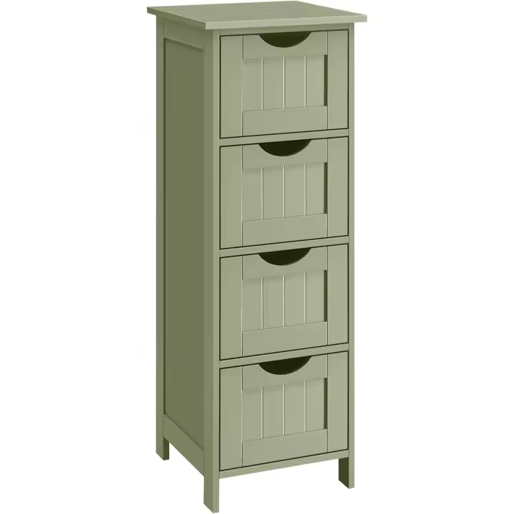 Armario de Baño Moderno Estilo de Almacenamiento con 4 Cajones 30 x 30 x 82 cm - 1