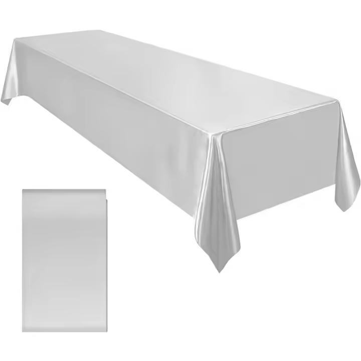 Mantel de Satén para Boda Grande Seda Suave Brillante Ideal para Banquete de Navidad o Fiesta de Aniversario - 1