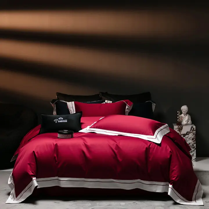 Nuevo 2025 5A algodón egipcio antibacteriano Color sólido de gama alta 100% juego de ropa de cama de algodón puro para cama de 2,0 m - 1