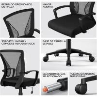 Ruedas Regulables en Altura Múlti Color de Malla con Función de Mecedora Silla Escritorio para - details 3