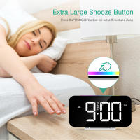 ORIA Reloj Despertador Digital, Reloj de Noche Digital con Modos de luz Nocturna de 10 RGB, Pantalla Grande de 16.8 cm, 5 Luminosidades Ajustables, Alarma Doble, Repetición, Puerto de Carga USB - details 4