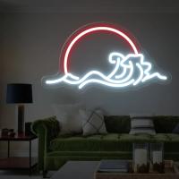 Amanecer puesta de sol onda neón Led luces de señal hogar sala de juegos dormitorio boda fiesta decoración de pared regalos de cumpleaños USB neón LED - details 3
