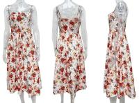 Vestido de Lencio Retro con Estampado de Rosa Vestido de Moda de Vacaciones y Oferta de 2025 - details 1