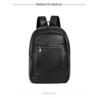 Mochila De piel auténtica 100% para hombre, morral para ordenador portátil de 14 pulgadas, de viaje, a la moda - details 13