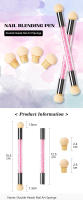 Pincel de esponja para teñir uñas pintadas, pincel para manicura, lápiz de Gel, accesorios para uñas de doble cabeza - details 0