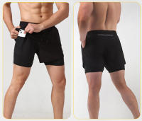 Pantalones Deportivos de Spandex Poliéster 2 en 1 para Correr Rápido y Almacenar el Teléfono - details 2