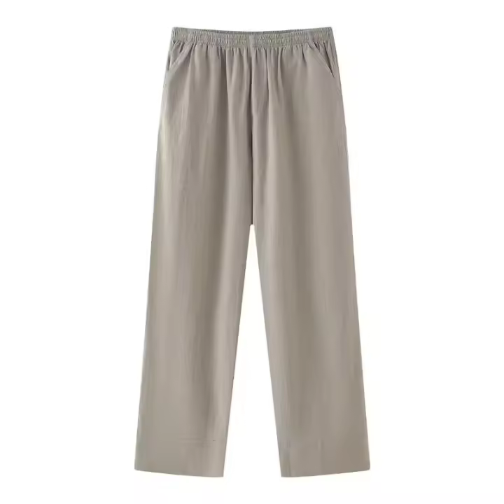 Conjunto de moda para mujer, camisetas holgadas con cordones y pantalones elásticos de cintura alta - 1